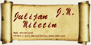 Julijan Miletin vizit kartica